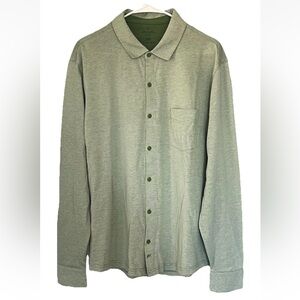 Fabletics The Dash Long Sleeve Button Up Green Size XL NWT